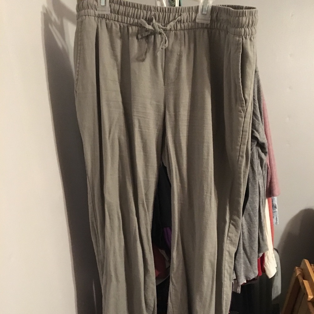 Light olive linen pants